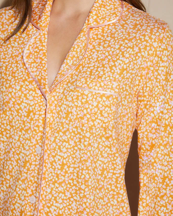 Pj Sets Women Cosabella Bella Printed Petite Printed Longsleeve Top And Pant Flora Solefiore