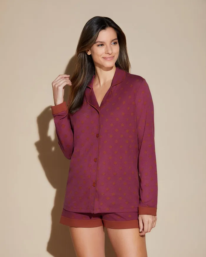 Pj Sets Women Cosabella Bella Printed Printed Long Sleeve Top And Boxer Diamond Deep Rubysahara Pj Sets Women Cosabella Bella Printed Printed Long Sleeve Top And Boxer Diamond Deep Rubysahara