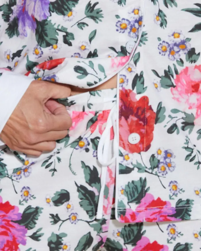 Pj Sets Women Cosabella Bella Printed Printed Long Sleeve Top And Boxer Peonywhite