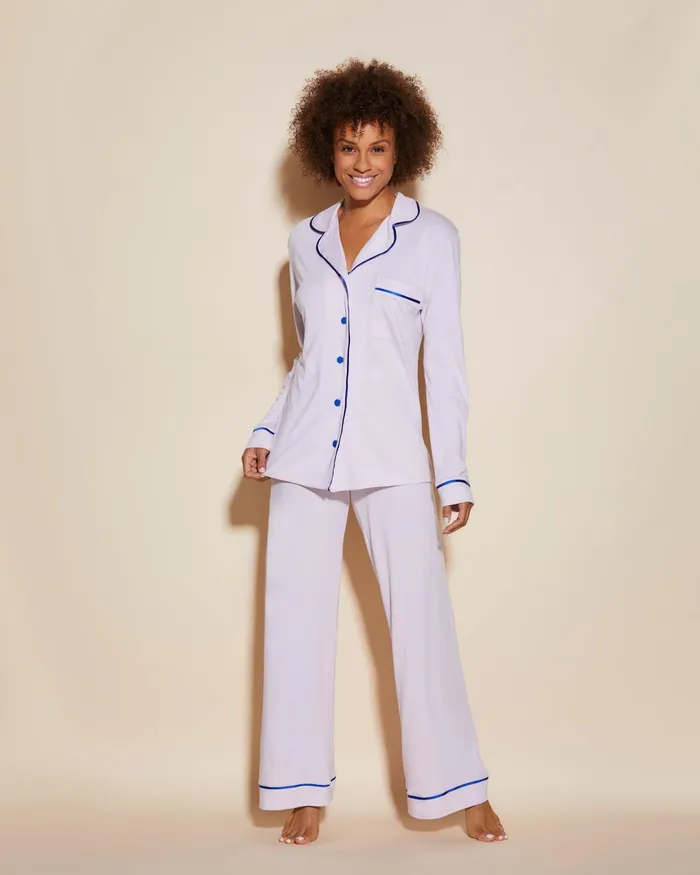 Pj Sets Women Cosabella Bella Relaxed Long Sleeve Top and Pant Frosty Lilacmare