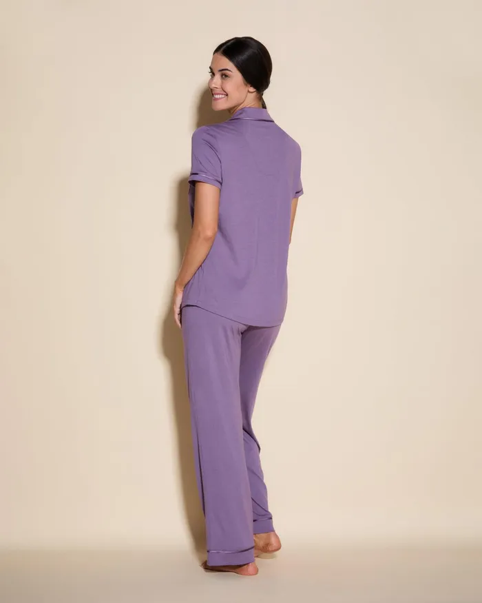 Pj Sets Women Cosabella Bella Short Sleeve Top and Pant Pajama Set Himalyan Skyhimalyan Sky