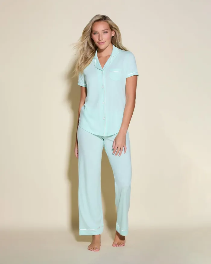 Pj Sets Women Cosabella Bella Short Sleeve Top and Pant Pajama Set Lagoon Mintivory Pj Sets Women Cosabella Bella Short Sleeve Top and Pant Pajama Set Lagoon Mintivory