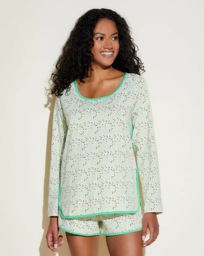 Pj Sets Women Cosabella Florida Lounge Printed Long Sleeve Top and Boxer Vino Floralmenta Pj Sets Women Cosabella Florida Lounge Printed Long Sleeve Top and Boxer Vino Floralmenta