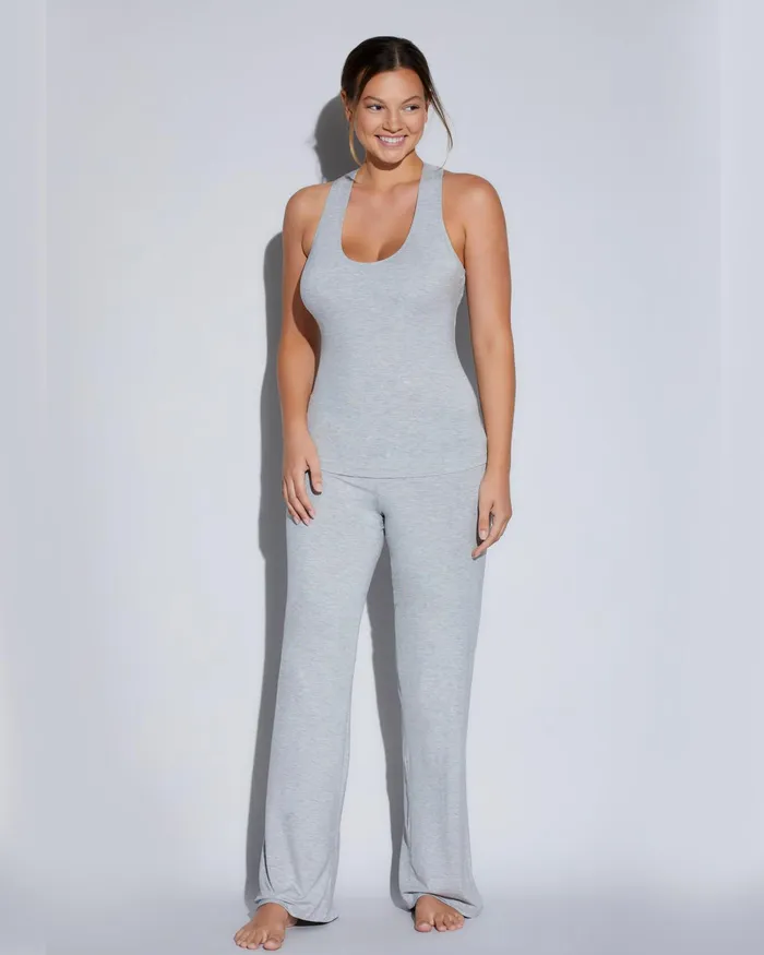 Pj Sets Women Cosabella Talco Curvy Racerback Camisole And Pant Set Heather Grey