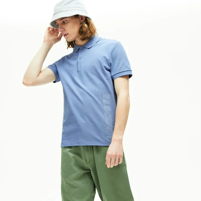 Polos Lacoste Mens Branded Cotton Polo Shirt Purple For Sale Online