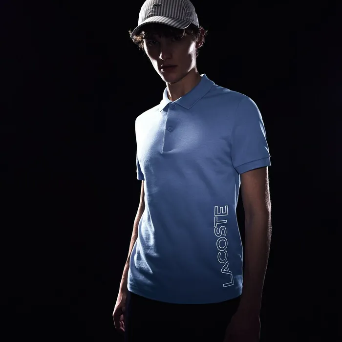 Polos Lacoste Mens Branded Cotton Polo Shirt Purple For Sale Online
