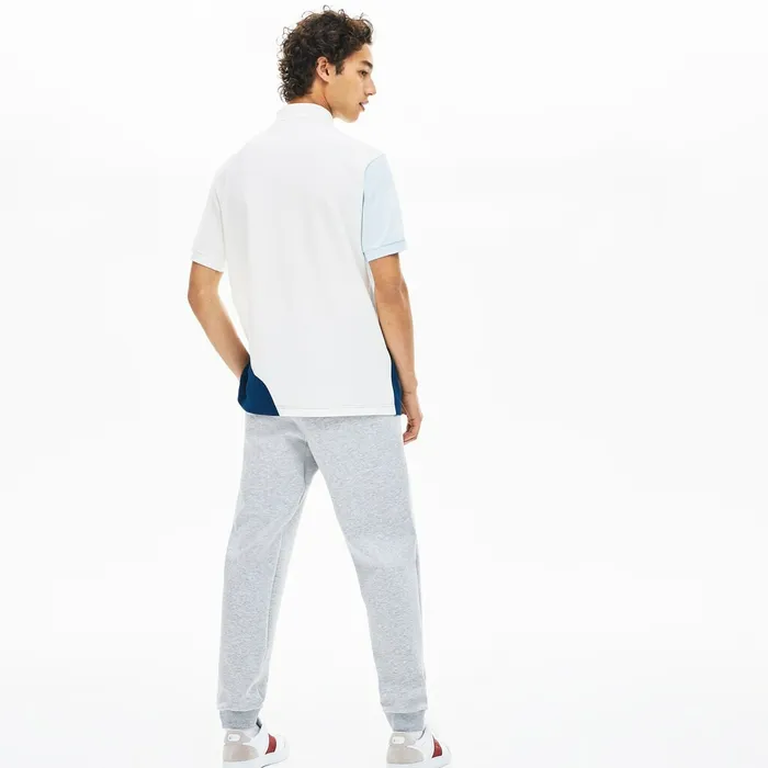Polos Lacoste Mens L1212 ColorBlocked Thermoregulating Piqu Polo BlueWhiteLight Blue Shop