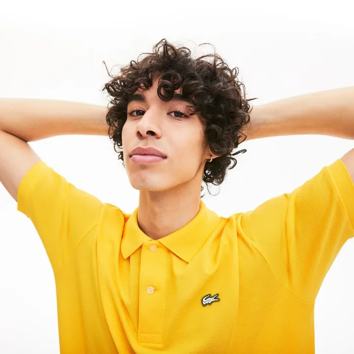Polos Lacoste Mens LIVE RelaxedFit Cotton Piqu Polo Shirt Yellow Online Outlet Store
