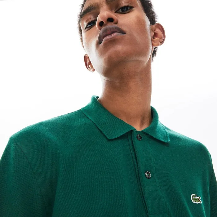 Polos Lacoste Mens LongSleeve L1212 Polo Shirt Green Gift for Friend