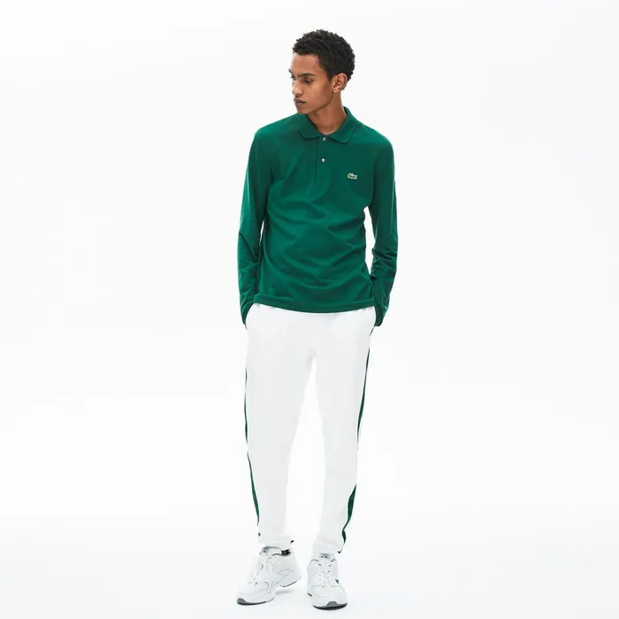 Polos Lacoste Mens LongSleeve L1212 Polo Shirt Green Gift for Friend