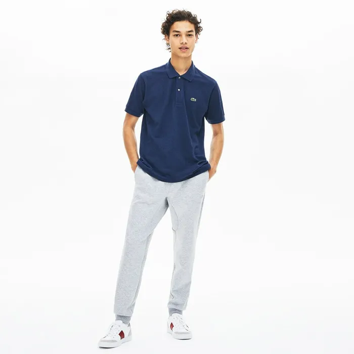 Polos Lacoste Mens Marl Knit L1212 Polo Blue Chine Online Store