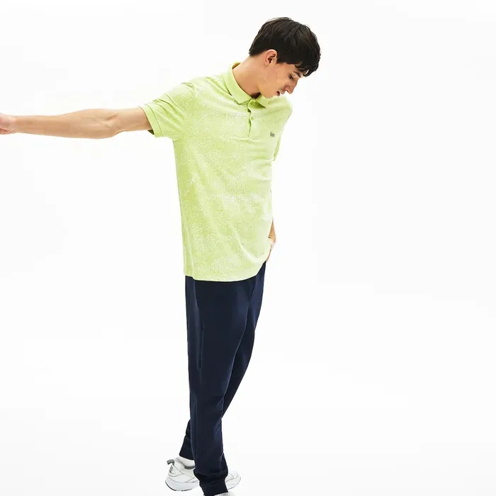 Polos Lacoste Mens Motion Premium Piqu Polo Shirt Flashy Yellow Shop