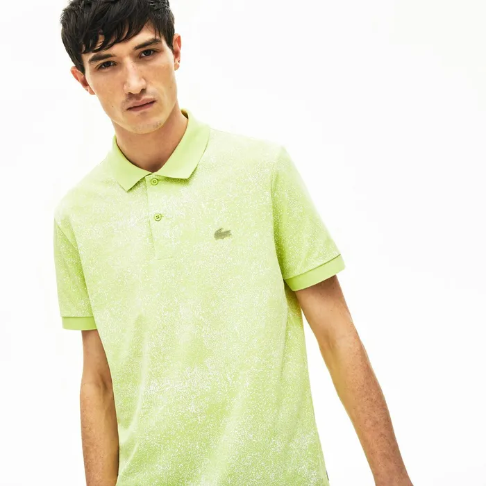 Polos Lacoste Mens Motion Premium Piqu Polo Shirt Flashy Yellow Shop
