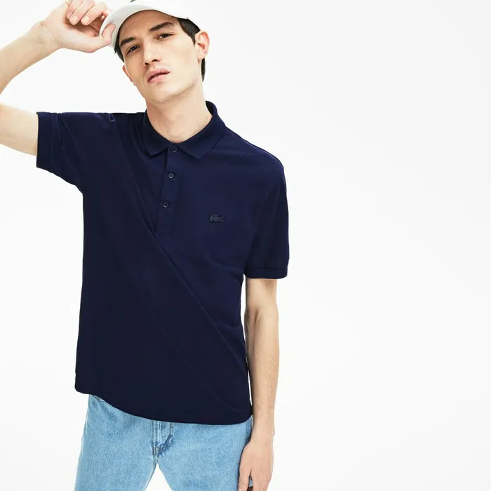 Polos Lacoste Mens Riviera L1212 Ultra Light Cotton Polo Navy Blue Gift 4 You