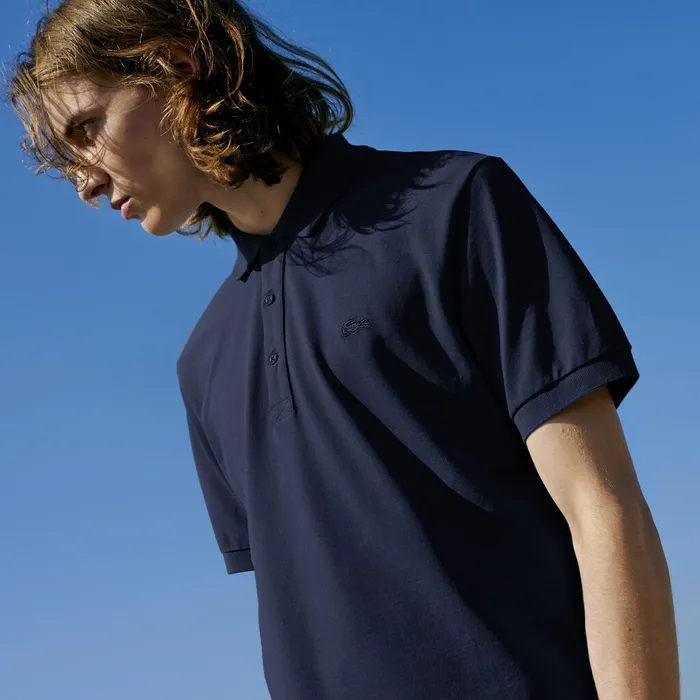 Polos Lacoste Mens Riviera L1212 Ultra Light Cotton Polo Navy Blue Gift 4 You