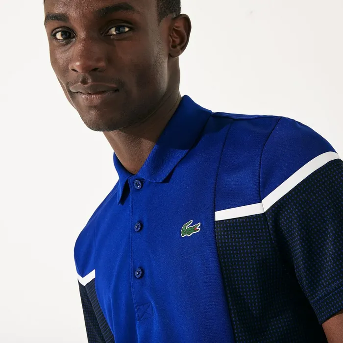 Polos Lacoste Mens SPORT Mesh Panel Breathable Tennis Polo Shirt BlueBlackWhite Casaul Polos Lacoste Mens SPORT Mesh Panel Breathable Tennis Polo Shirt BlueBlackWhite Casaul
