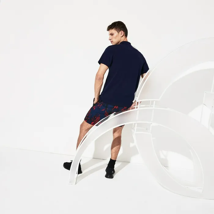 Polos Lacoste Mens SPORT Novak Djokovic Lightweight Cotton Polo Navy BlueBordeaux Gift for Friend