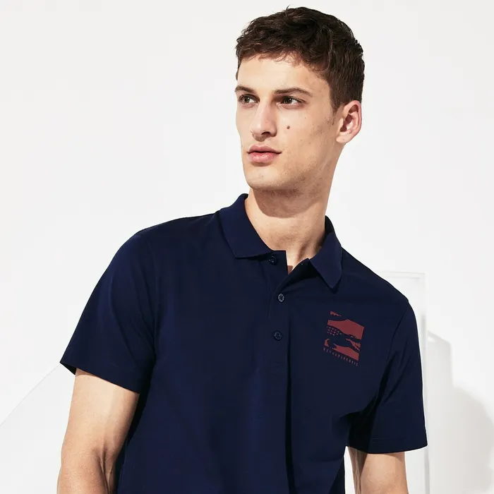 Polos Lacoste Mens SPORT Novak Djokovic Lightweight Cotton Polo Navy BlueBordeaux Gift for Friend