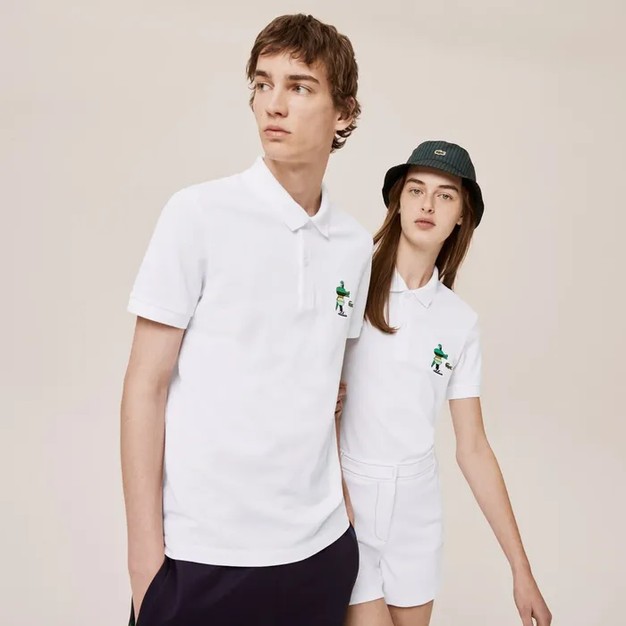 Polos Lacoste Mens Unisex x Jeremyville Design Classic Fit Polo Shirt White Shop Online Polos Lacoste Mens Unisex x Jeremyville Design Classic Fit Polo Shirt White Shop Online