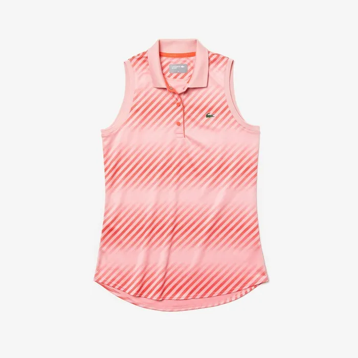 Polos Lacoste Womens SPORT Breathable Piqu Tennis Polo PinkRedRed Store