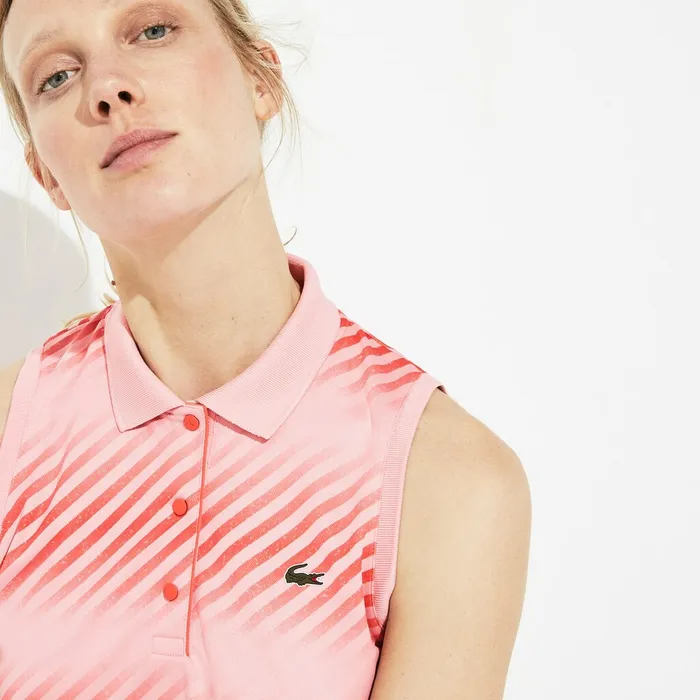 Polos Lacoste Womens SPORT Breathable Piqu Tennis Polo PinkRedRed Store