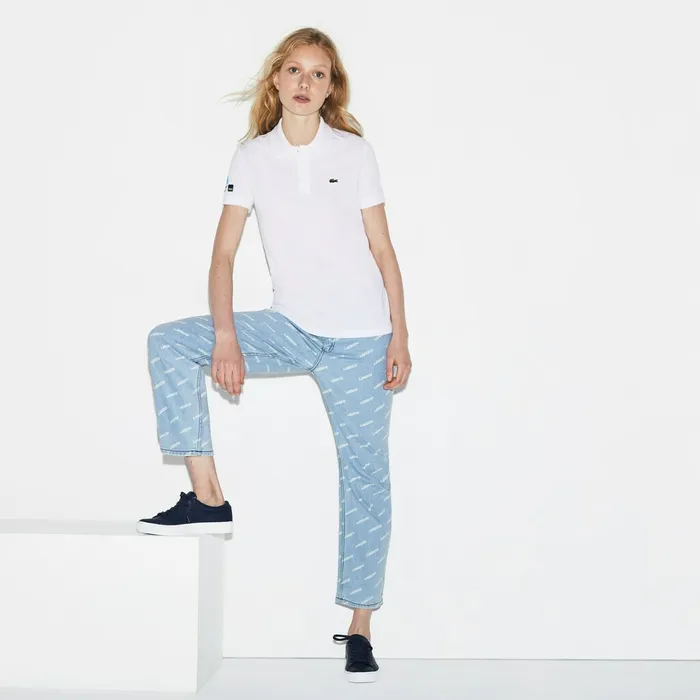 Polos Lacoste Womens SPORT Miami Open Edition Petit Piqu Polo White Gift 4 You