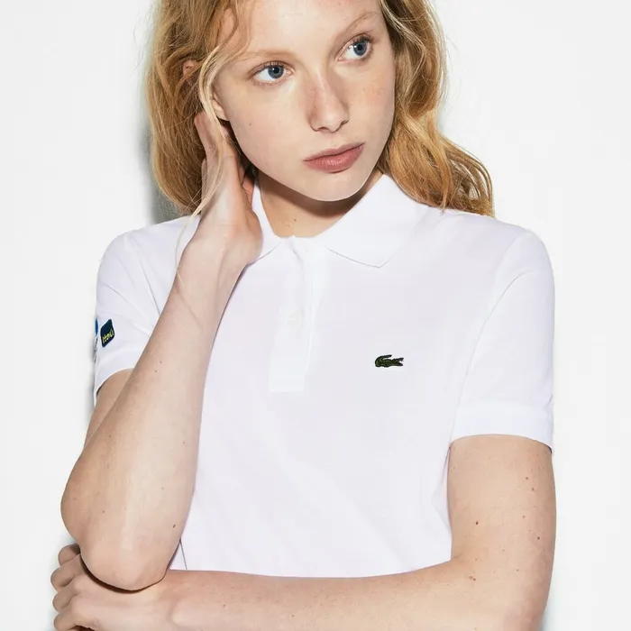 Polos Lacoste Womens SPORT Miami Open Edition Petit Piqu Polo White Gift 4 You