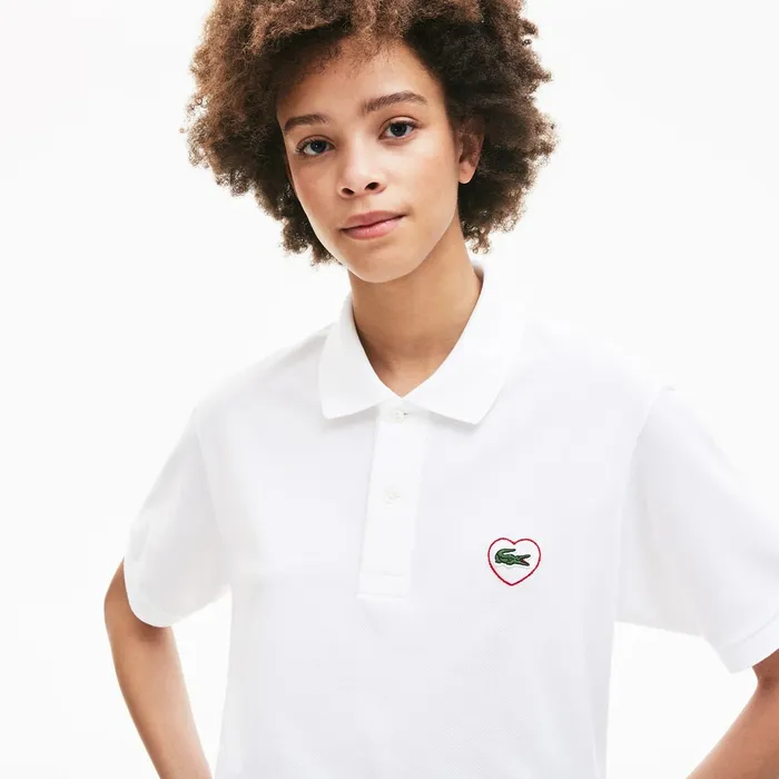 Polos Lacoste Womens Unisex L1212 Polo Merci in Cotton Piqu White Online