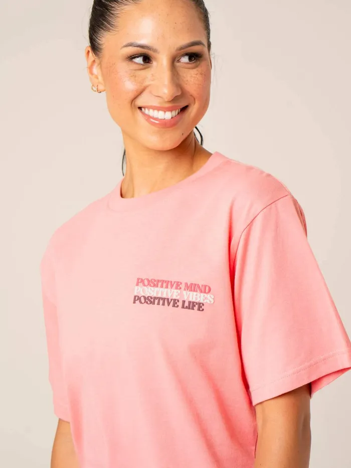 Positive Vibes TShirt 8211 Pink Women Ryderwear Tops