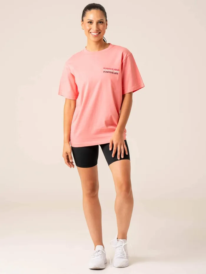 Positive Vibes TShirt 8211 Pink Women Ryderwear Tops