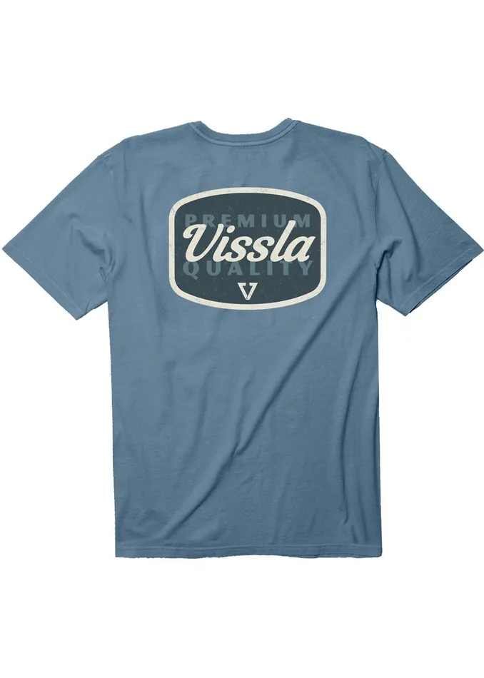 Premium Tees Men Vissla Dynasty Ss Pkt Tee Faded Denim
