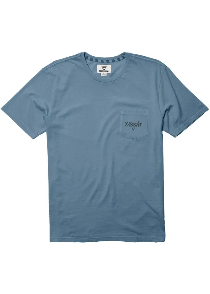 Premium Tees Men Vissla Dynasty Ss Pkt Tee Faded Denim Premium Tees Men Vissla Dynasty Ss Pkt Tee Faded Denim