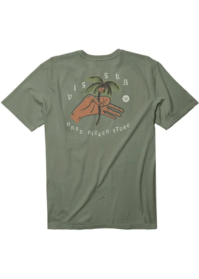 Premium Tees Men Vissla Hand Picked Ss Pkt Tee Army