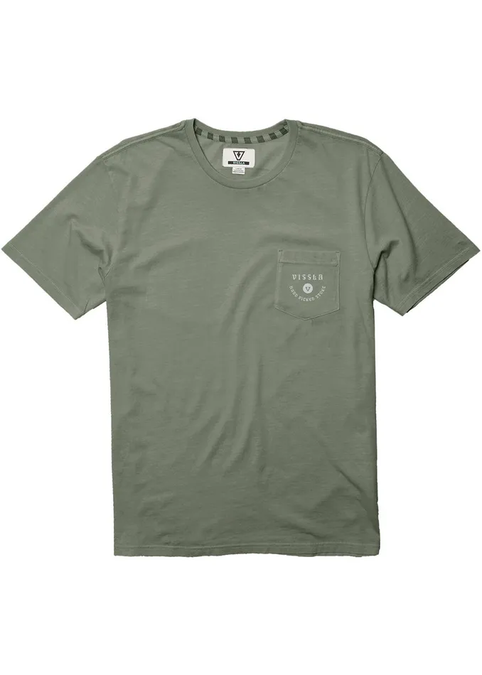 Premium Tees Men Vissla Hand Picked Ss Pkt Tee Army