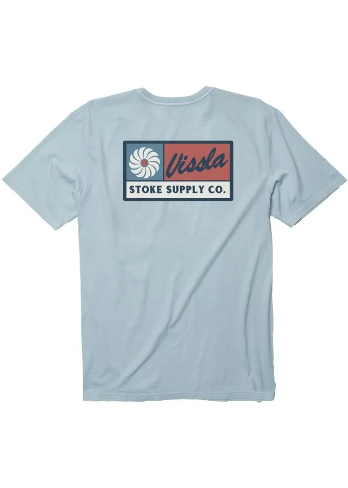 Premium Tees Men Vissla Hvac Ss Pkt Tee Ice Blue