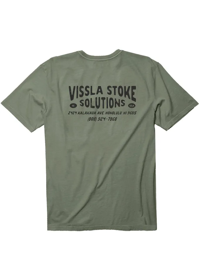 Premium Tees Men Vissla Stoke Solution Ss Pkt Tee Army