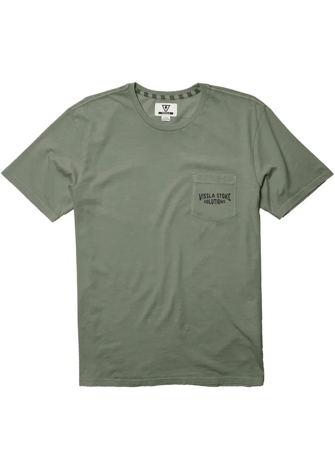 Premium Tees Men Vissla Stoke Solution Ss Pkt Tee Army Premium Tees Men Vissla Stoke Solution Ss Pkt Tee Army