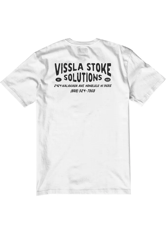 Premium Tees Men Vissla Stoke Solution Ss Pkt Tee White