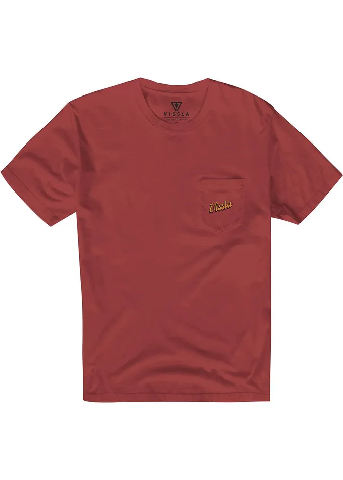 Premium Tees Men Vissla Sunset Shadow Premium Pkt Tee Brick Premium Tees Men Vissla Sunset Shadow Premium Pkt Tee Brick