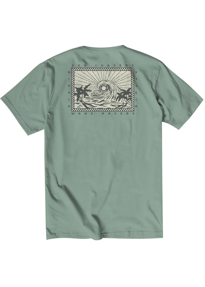 Premium Tees Men Vissla Wave Racers Organic Pkt Tee Jade