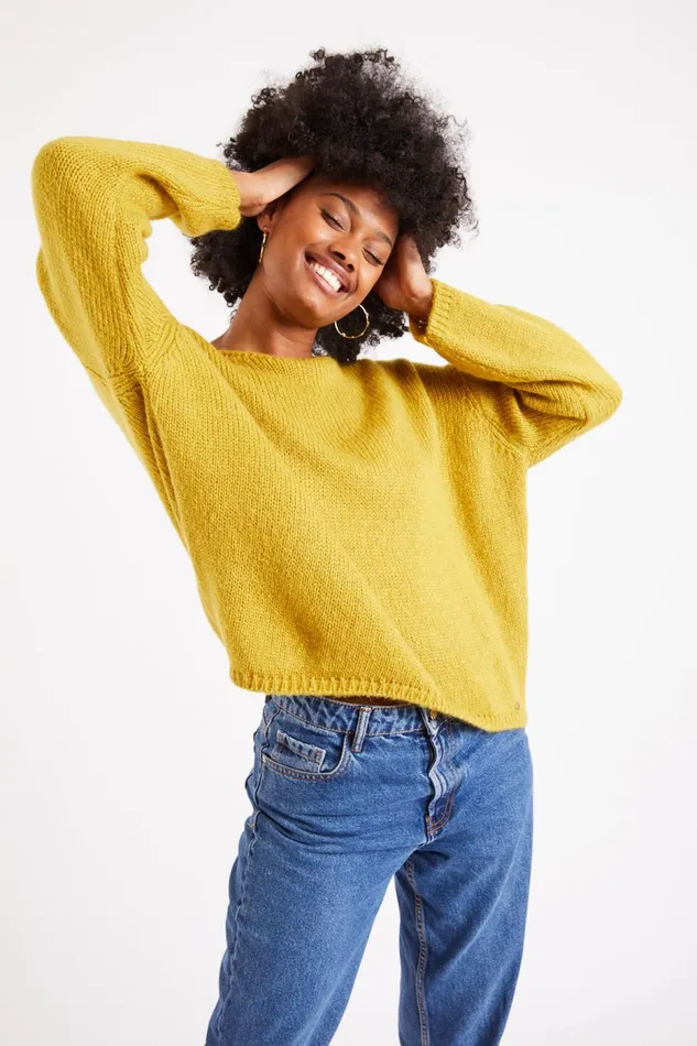 Pullover Yellow 8211 VAHE ARTEM Yellow Women Banana Moon Sweaters