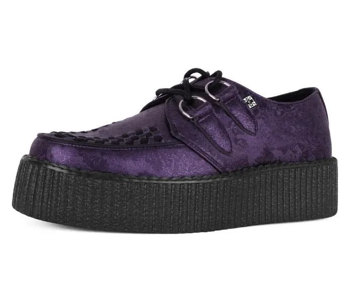 Purple Metallic Blossom Viva Mondo Creeper Women TUK Shoes Vegan