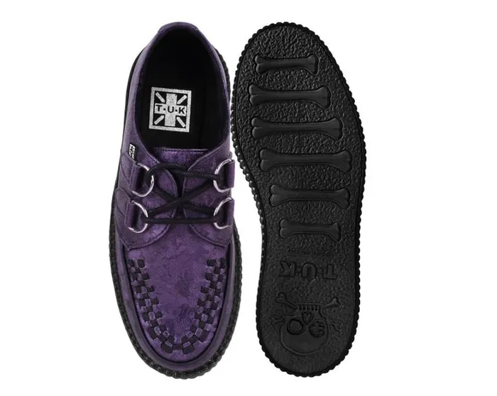 Purple Metallic Blossom Viva Mondo Creeper Women TUK Shoes Vegan Purple Metallic Blossom Viva Mondo Creeper Women TUK Shoes Vegan