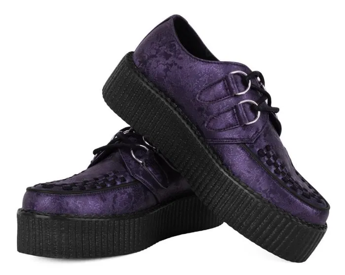 Purple Metallic Blossom Viva Mondo Creeper Women TUK Shoes Vegan Purple Metallic Blossom Viva Mondo Creeper Women TUK Shoes Vegan