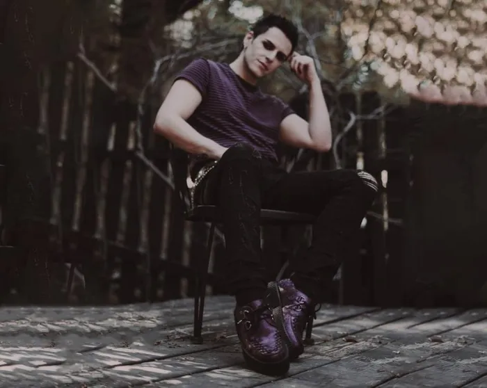 Purple Metallic Blossom Viva Mondo Creeper Women TUK Shoes Vegan Purple Metallic Blossom Viva Mondo Creeper Women TUK Shoes Vegan