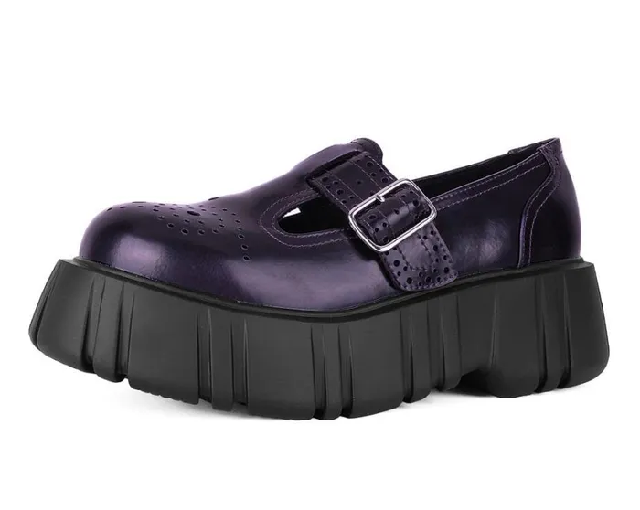 Purple RubOff TBar Anarchic Airship Brogue Women TUK Shoes Vegan