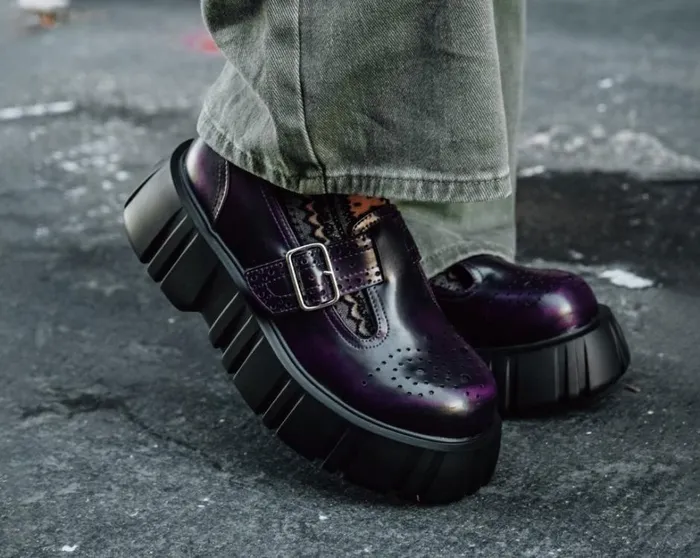 Purple RubOff TBar Anarchic Airship Brogue Women TUK Shoes Vegan Purple RubOff TBar Anarchic Airship Brogue Women TUK Shoes Vegan