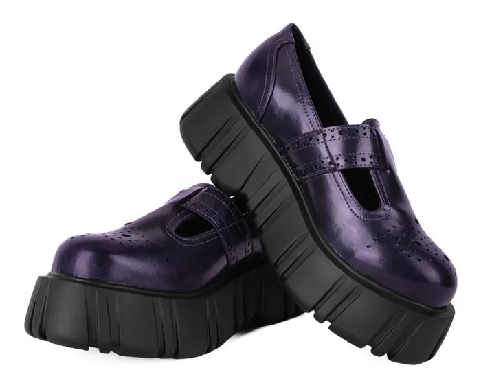 Purple RubOff TBar Anarchic Airship Brogue Women TUK Shoes Vegan Purple RubOff TBar Anarchic Airship Brogue Women TUK Shoes Vegan