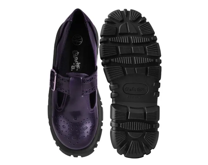 Purple RubOff TBar Anarchic Airship Brogue Women TUK Shoes Vegan Purple RubOff TBar Anarchic Airship Brogue Women TUK Shoes Vegan