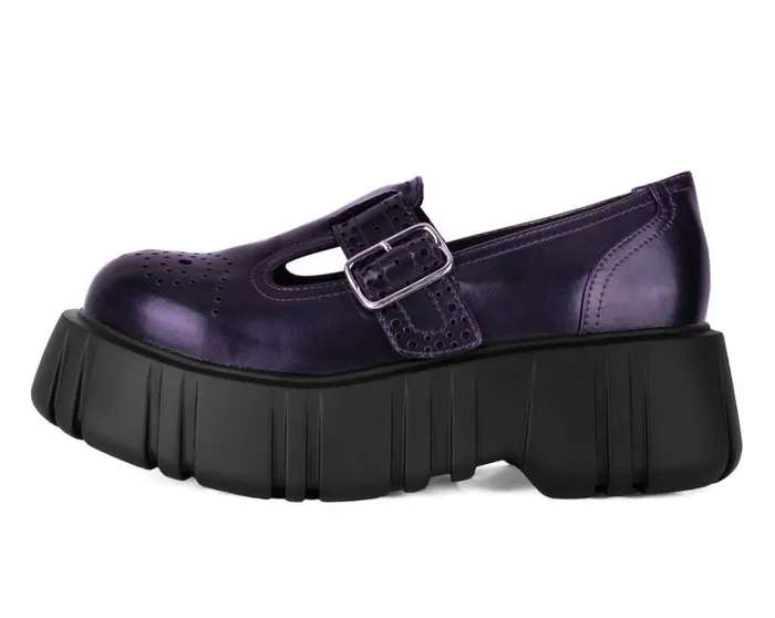 Purple RubOff TBar Anarchic Airship Brogue Women TUK Shoes Vegan Purple RubOff TBar Anarchic Airship Brogue Women TUK Shoes Vegan